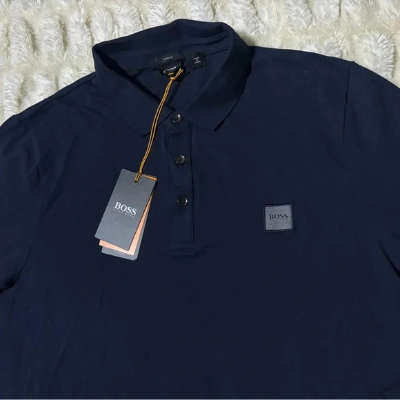 BOSS Men’s Passerby Polo Navy Blue Shirt - Picture 7 of 15